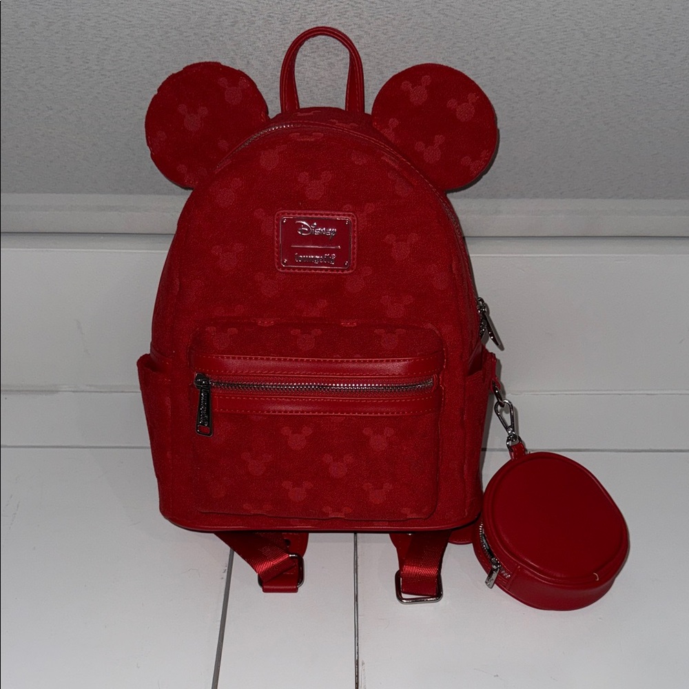 Disney Red Backpack with Ear Design